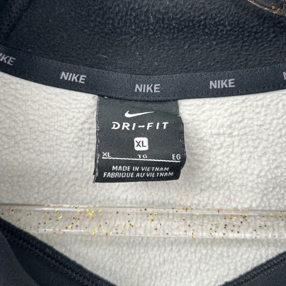 Nike Dri-FIT Hoodie Mens XL Grey Black Colorblock Swoosh Pullover Sweatshirt - Picture 3 of 6